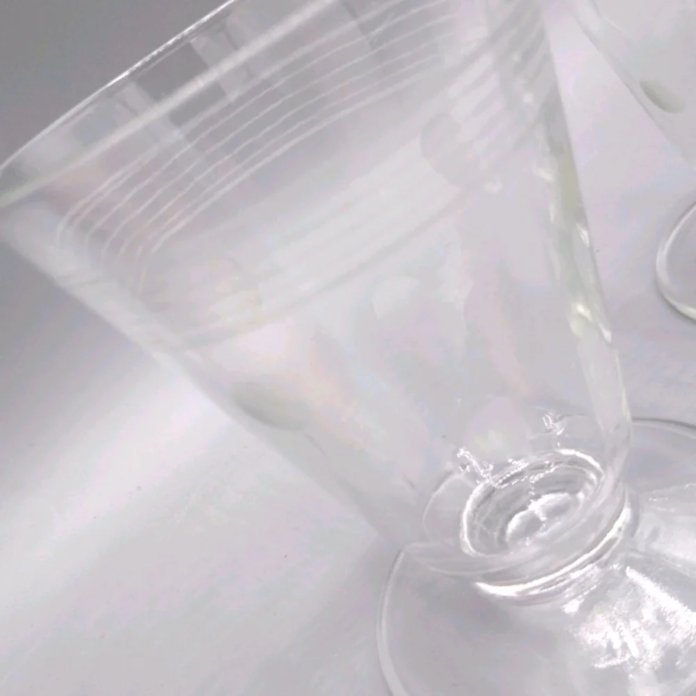 Etched Frosted Polka Dot Footed Stemless Aperitif Sherry Glasses MCM Vin…